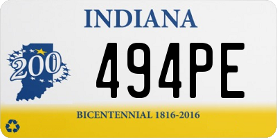 IN license plate 494PE