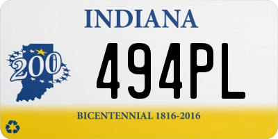 IN license plate 494PL