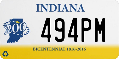 IN license plate 494PM