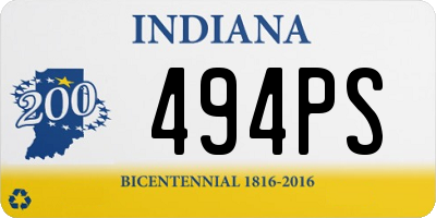 IN license plate 494PS