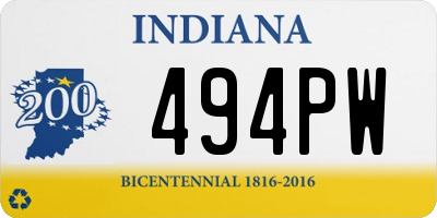 IN license plate 494PW