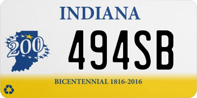 IN license plate 494SB