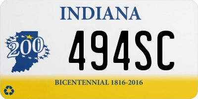 IN license plate 494SC