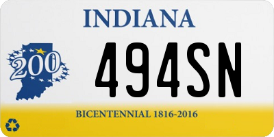 IN license plate 494SN