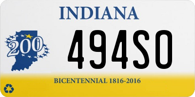 IN license plate 494SO