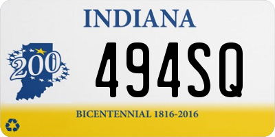 IN license plate 494SQ