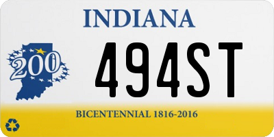 IN license plate 494ST