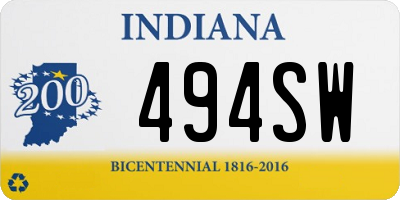 IN license plate 494SW