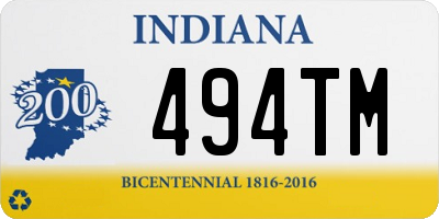 IN license plate 494TM