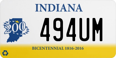 IN license plate 494UM