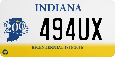 IN license plate 494UX