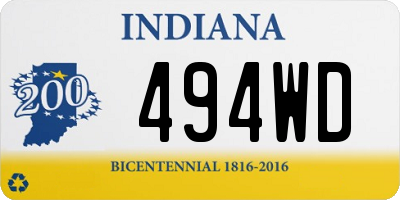 IN license plate 494WD
