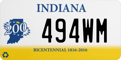 IN license plate 494WM