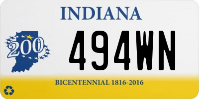 IN license plate 494WN