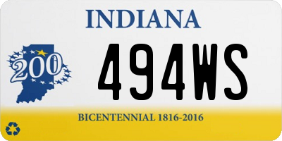 IN license plate 494WS