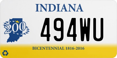 IN license plate 494WU