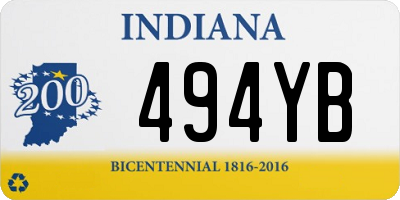 IN license plate 494YB