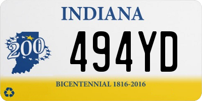 IN license plate 494YD