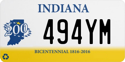 IN license plate 494YM