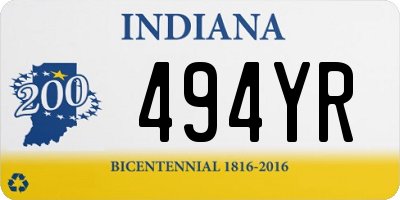 IN license plate 494YR