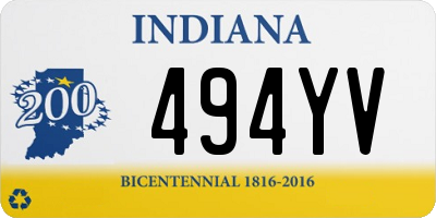 IN license plate 494YV