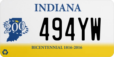 IN license plate 494YW