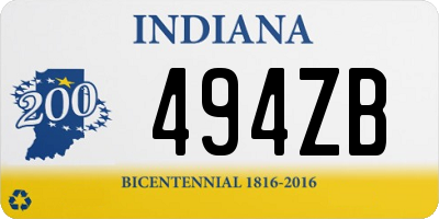 IN license plate 494ZB