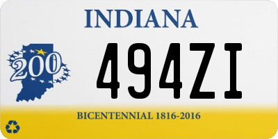 IN license plate 494ZI