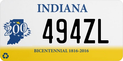 IN license plate 494ZL