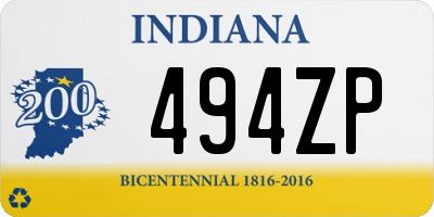 IN license plate 494ZP