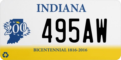 IN license plate 495AW