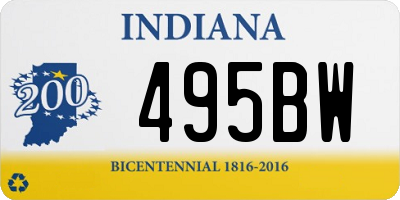 IN license plate 495BW