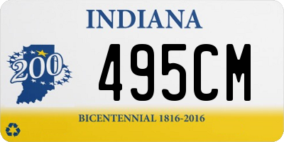 IN license plate 495CM