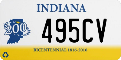 IN license plate 495CV