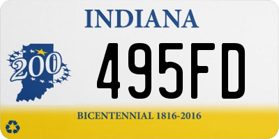 IN license plate 495FD