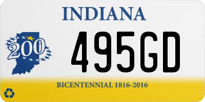 IN license plate 495GD