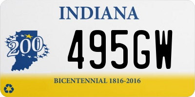 IN license plate 495GW
