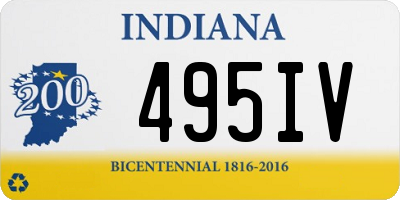 IN license plate 495IV