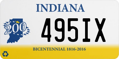 IN license plate 495IX