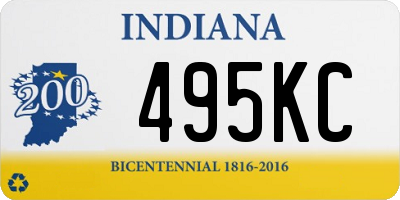 IN license plate 495KC