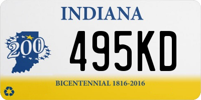 IN license plate 495KD