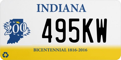 IN license plate 495KW