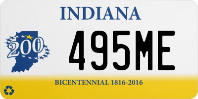 IN license plate 495ME