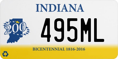 IN license plate 495ML