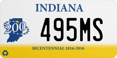 IN license plate 495MS