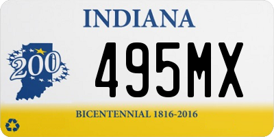 IN license plate 495MX