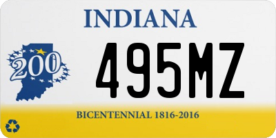 IN license plate 495MZ