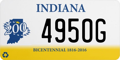 IN license plate 495OG