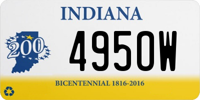 IN license plate 495OW