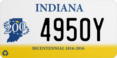 IN license plate 495OY